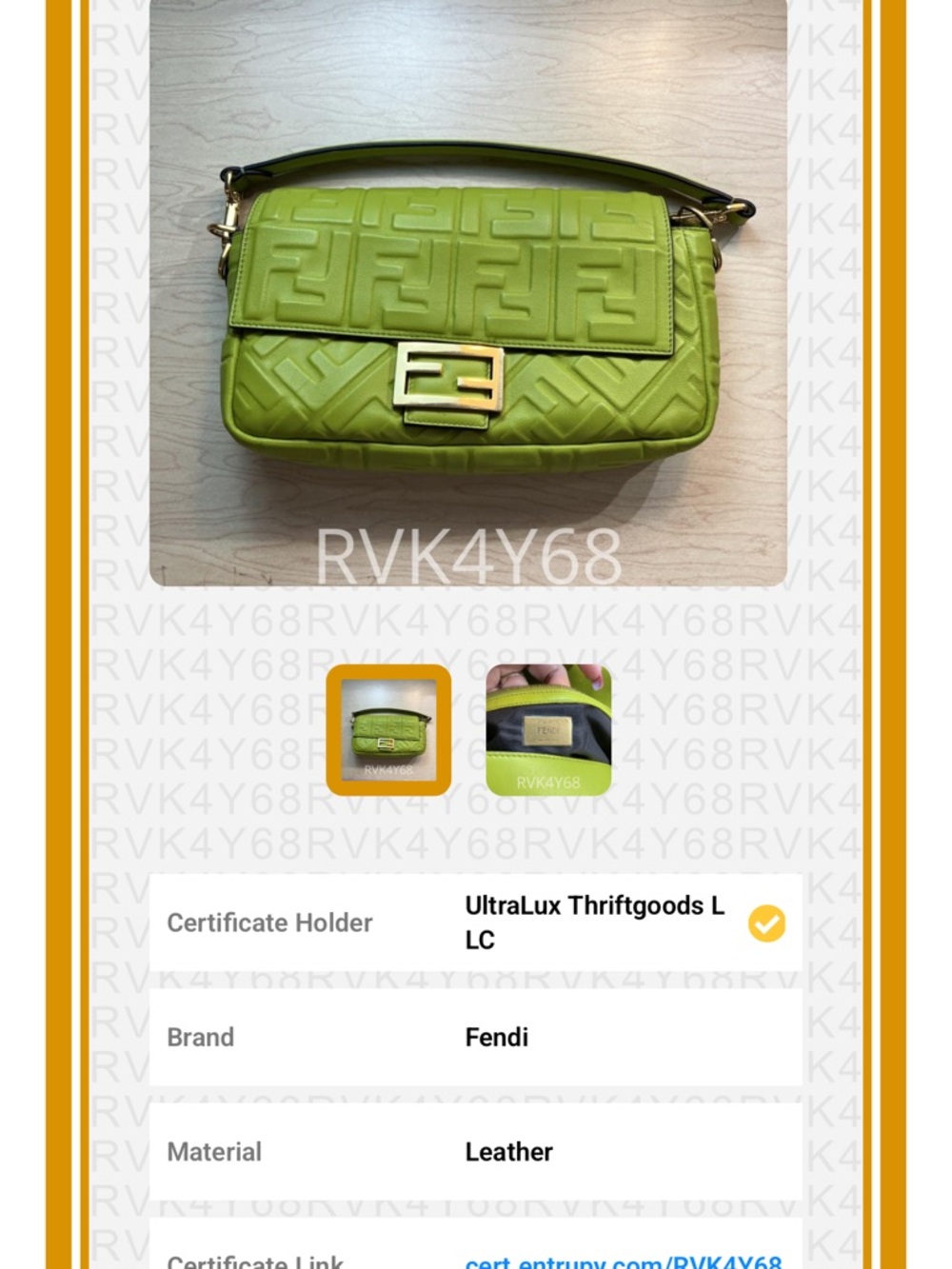 Fendi Lime Green Baguette with Gold Hardware - Picture 13 of 13